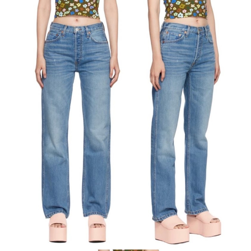 RE/DONE Originals 90s High Rise Loose Jeans Blue Haze 26